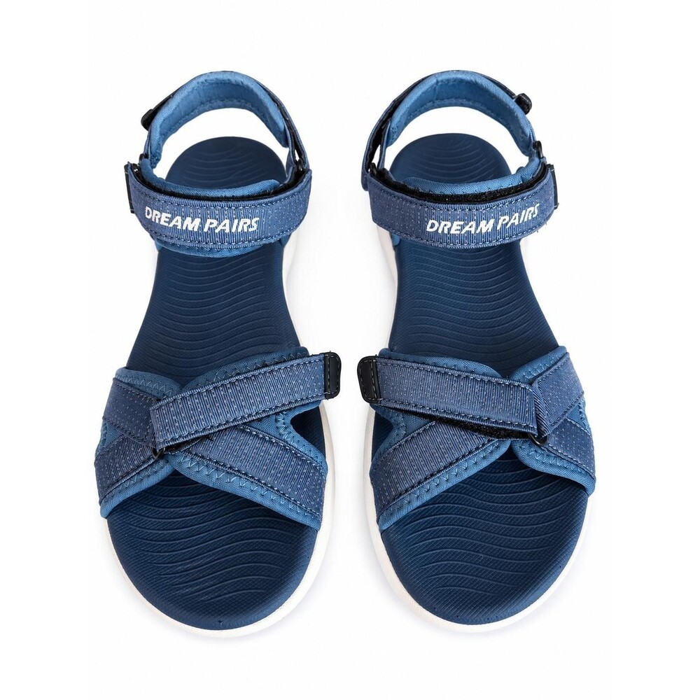 DREAM PAIRS Womrns Sport Sandals Blue Velkro Strap Cushioned Size 7.5